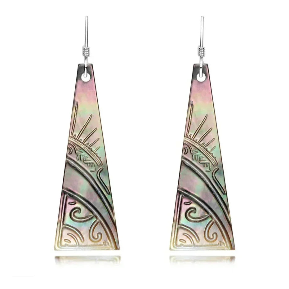 Boucles d'Oreilles Perle de Tahiti & Coquillage Argent