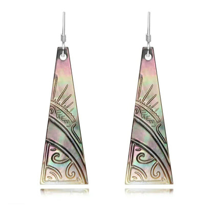 Boucles d'Oreilles Perle de Tahiti & Coquillage Argent