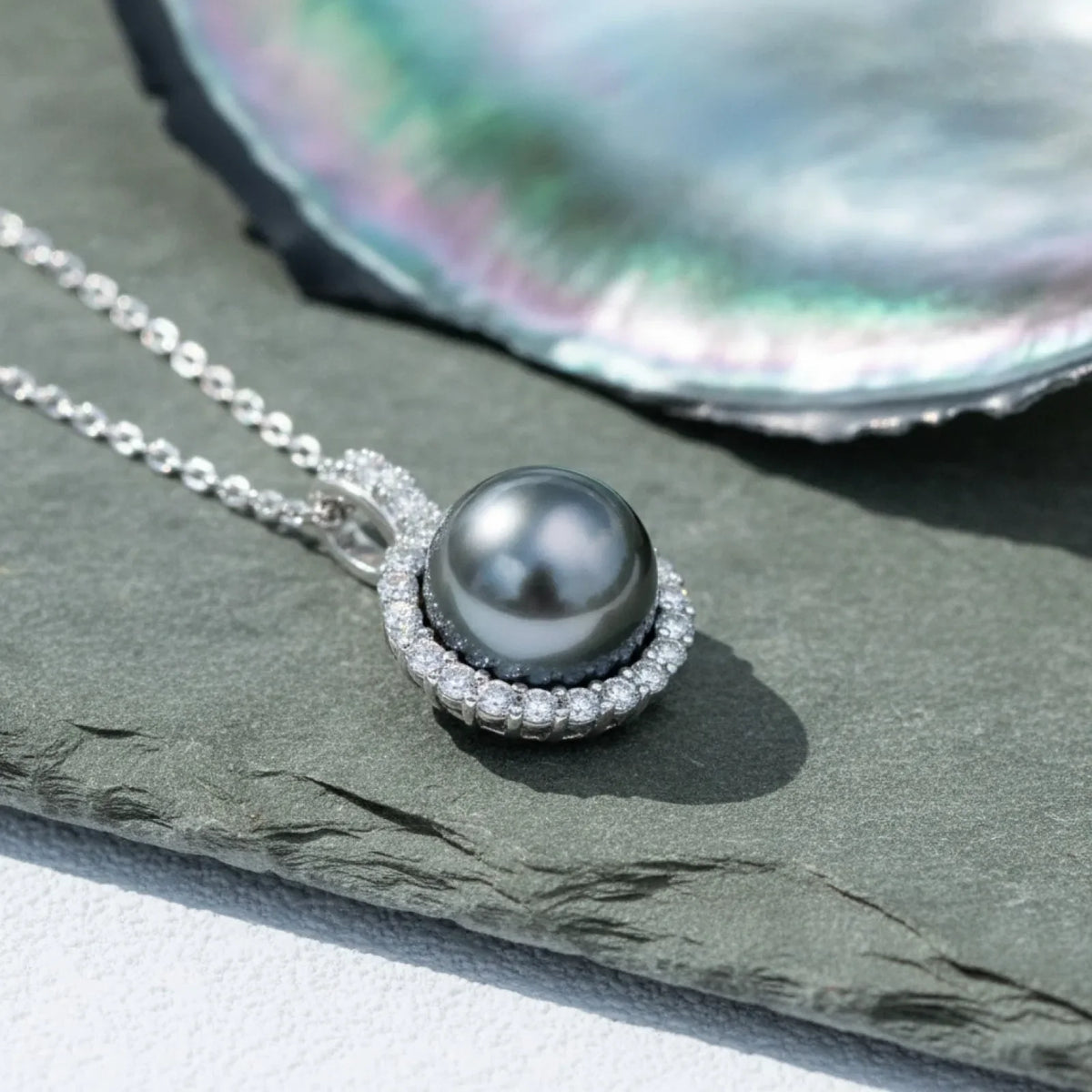 Pendentif Perle de Tahiti Argent & Moissanite