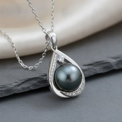 Pendentif Perle de Tahiti Hine Argent Massif & Moissanite