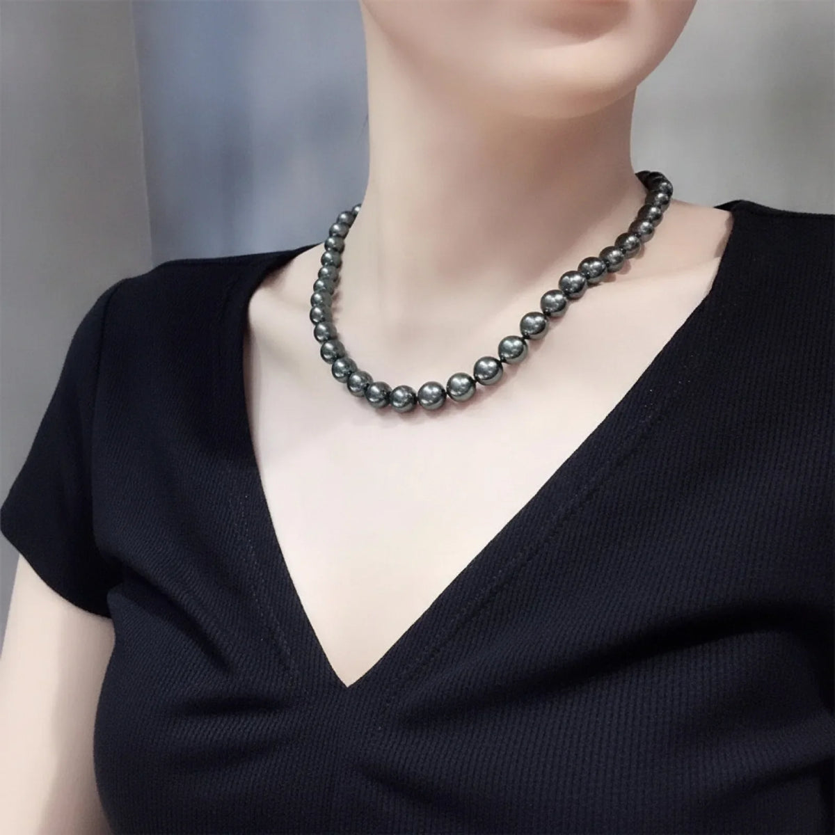 Collier Perle de Tahiti Vert Profond Manutea