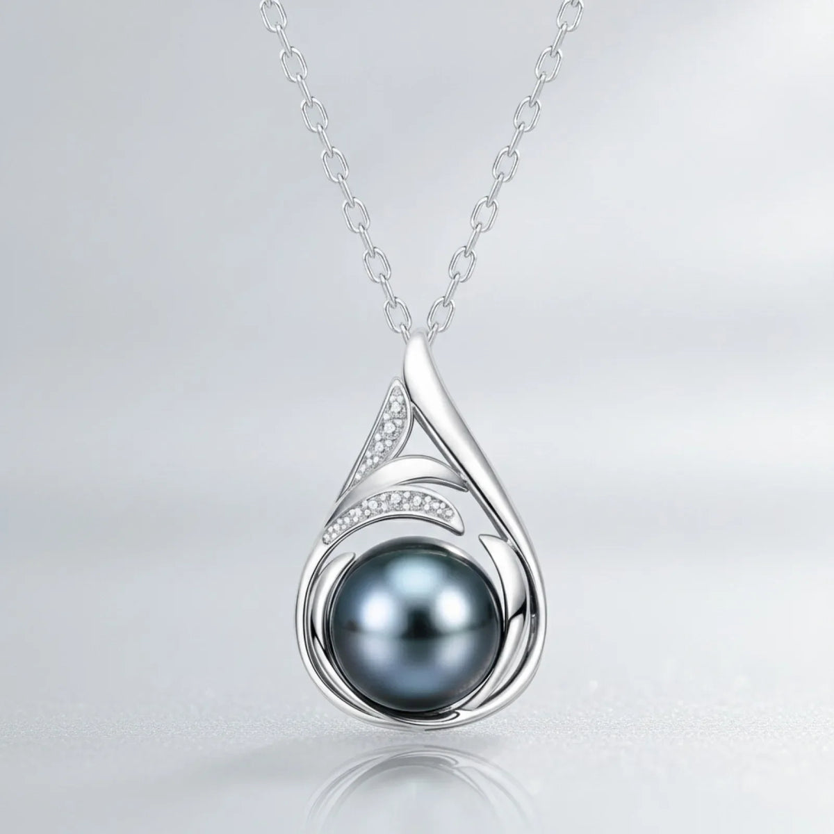 Pendentif Perle de Tahiti Argent & Diamants Moissanite