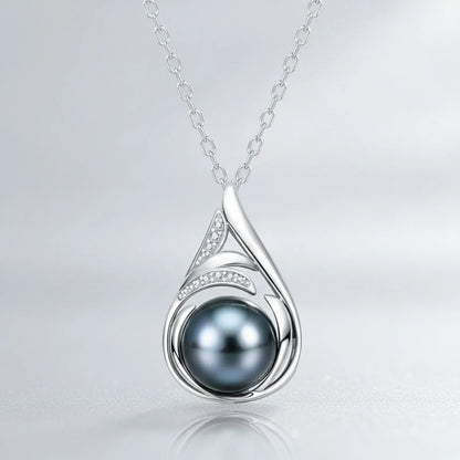 Pendentif Perle de Tahiti Argent & Diamants Moissanite