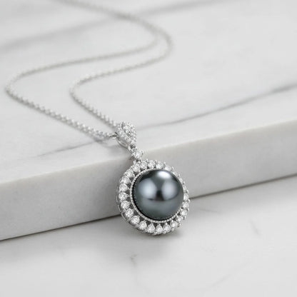 Pendentif Perle de Tahiti & Diamant Moissanite Argent 925