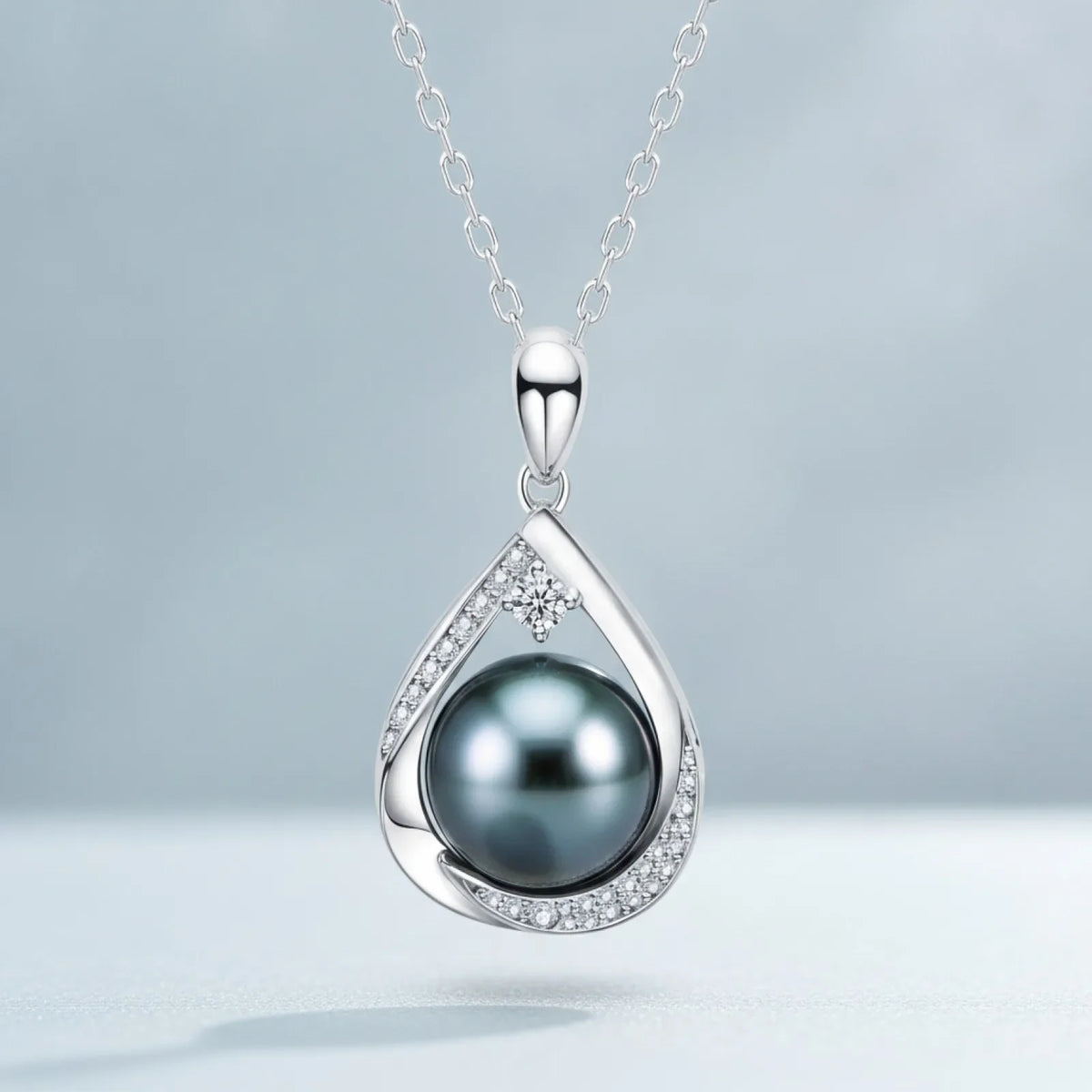 Pendentif Perle de Tahiti Hine Argent Massif & Moissanite